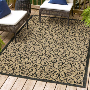 Madrid Vintage Filigree Textured Weave Indoor/outdoor Area Rug